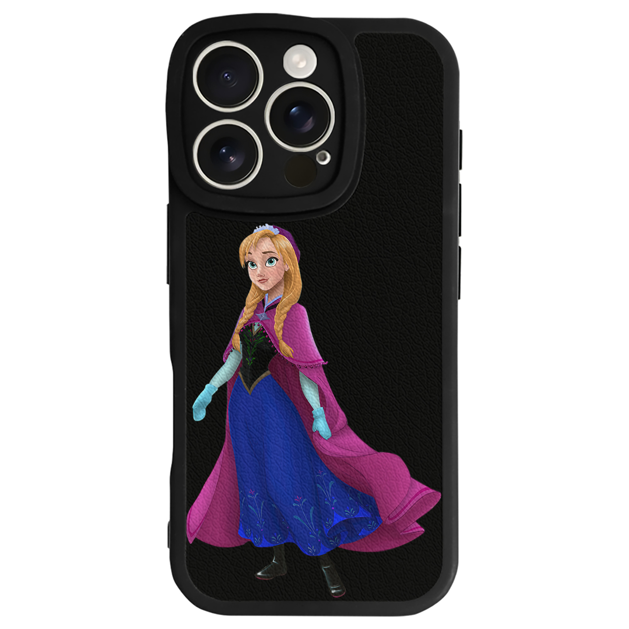 （画像用） アナと雪の女王 アンナ エルサ Frozen Anna Elsa 【iPhone 16シリーズ対応】シリコンスマホケース（レザー調） 材質：シリコン